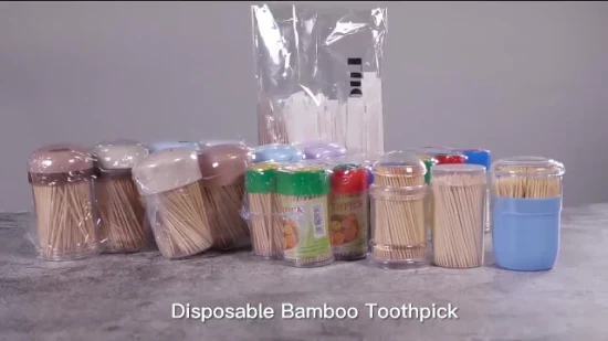 Palito de bambu descartável de boa qualidade personalizado em tubo de plástico